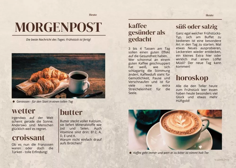 GC-Tischset, MORGENPOST, Premiumpapier, 200 Stück - SONDERPREIS